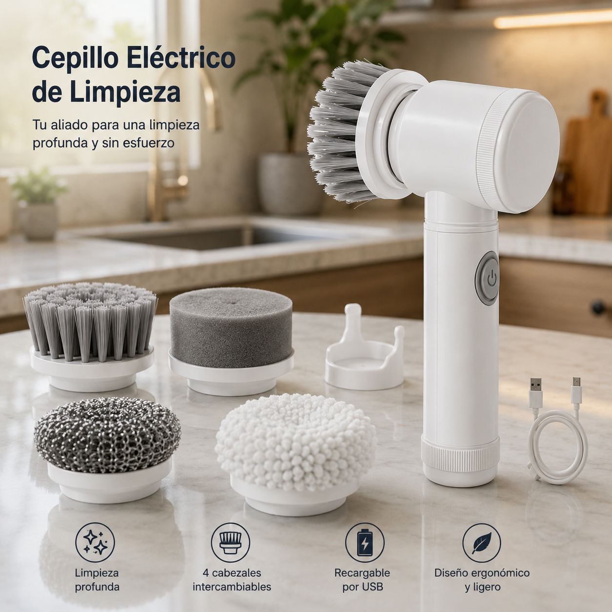 Cepillo Limpiador Electrico Inalambrico